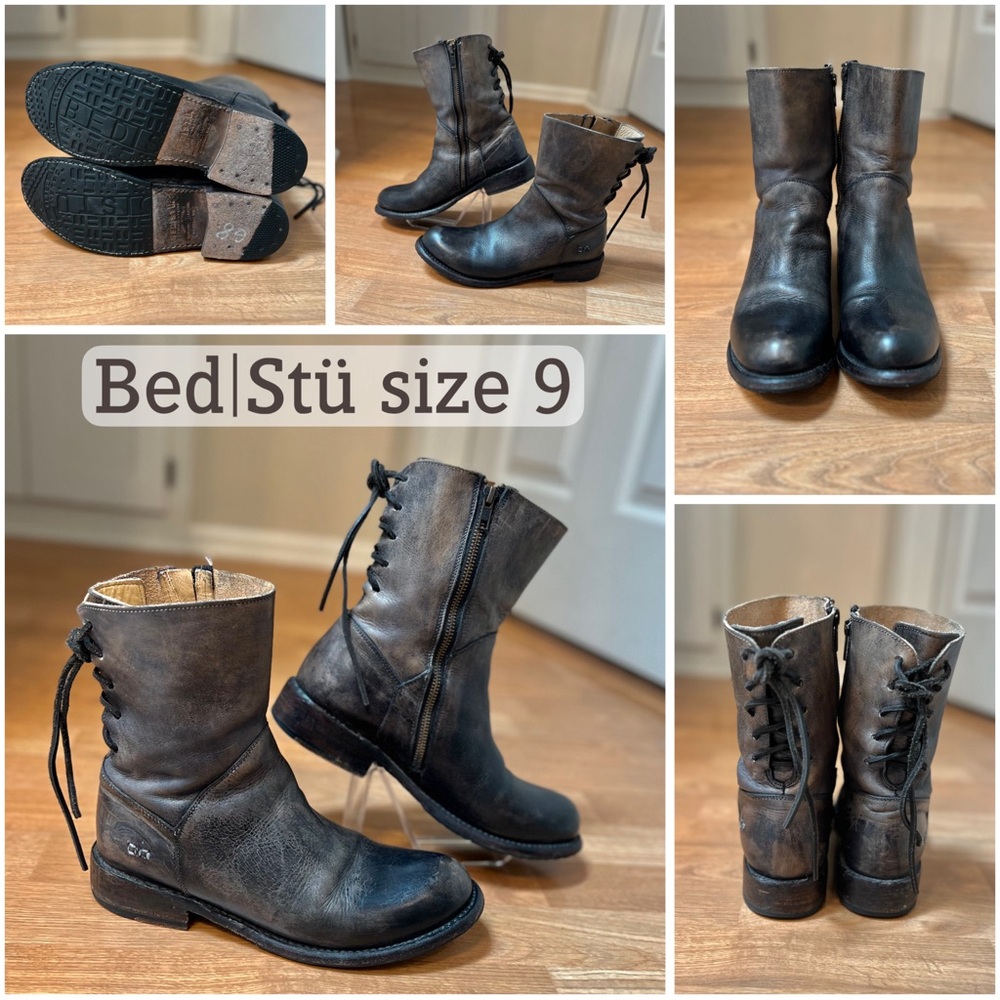 🤎Bed|Stü Brown boots with lace-up back🍫